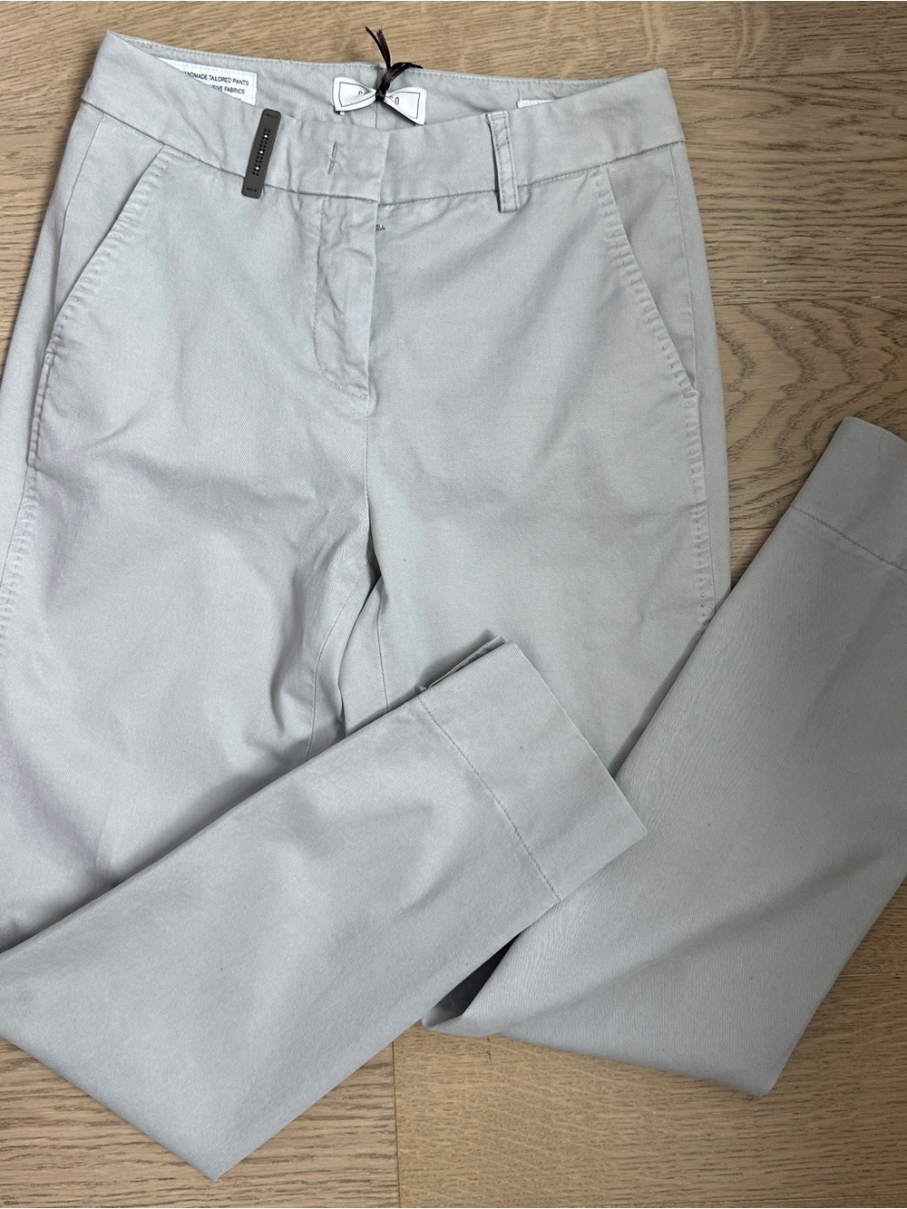 Peserico Light Gray Chino Pants made in italy